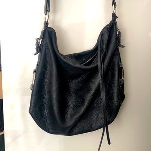 Black leather hobo style satchel -Banana Republic